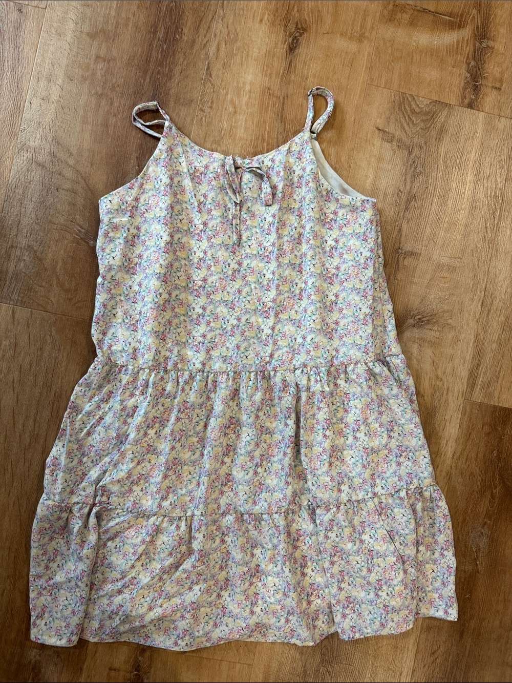 Girls' Floral Tiered Sundress - Pink & Cream